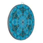 Frosty Ice Blue Snowflake Kaleidoscope Patroon Dartbord (Voorkant Links)