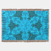 Frosty Ice Blue Snowflake Kaleidoscope Patroon Deken (Voorkant)