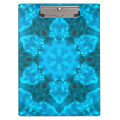 Frosty Ice Blue Snowflake Kaleidoscope Patroon Klembord (Voorkant)