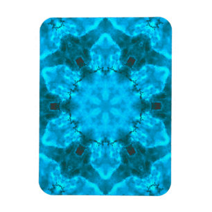 Frosty Ice Blue Snowflake Kaleidoscope Patroon Magneet