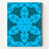 Frosty Ice Blue Snowflake Kaleidoscope Patroon Notitieboek (Achterkant)