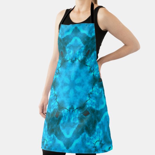 Frosty Ice Blue Snowflake Kaleidoscope Patroon Schort (Insitu)