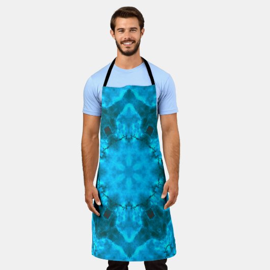 Frosty Ice Blue Snowflake Kaleidoscope Patroon Schort (Gedragen)