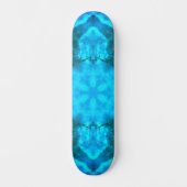 Frosty Ice Blue Snowflake Kaleidoscope Patroon Skateboard (Voorkant)