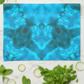 Frosty Ice Blue Snowflake Kaleidoscope Patroon Theedoek (Gevouwen)