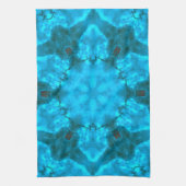 Frosty Ice Blue Snowflake Kaleidoscope Patroon Theedoek (Verticaal)