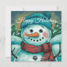 Frosty la carte de vacances Snowman