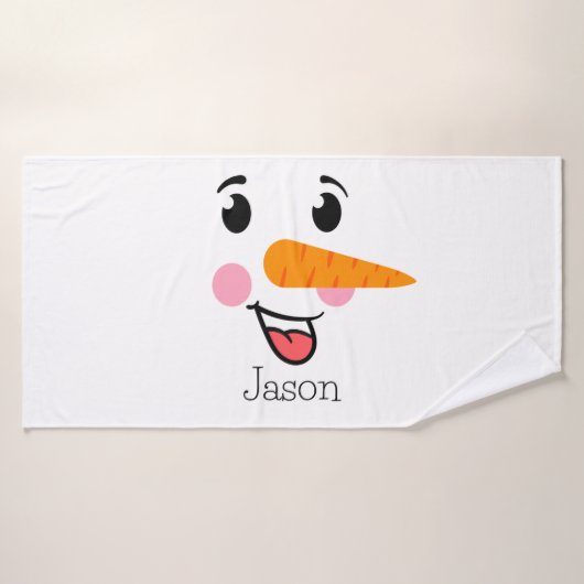 Frosty le visage heureux du Snowman (Serviette de bain)