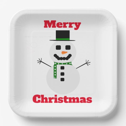Frosty Merry Christmas White Paper Bord (Voorkant)