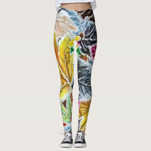 Frosty Morning Kleurrijke herfstbladeren - Art Leggings