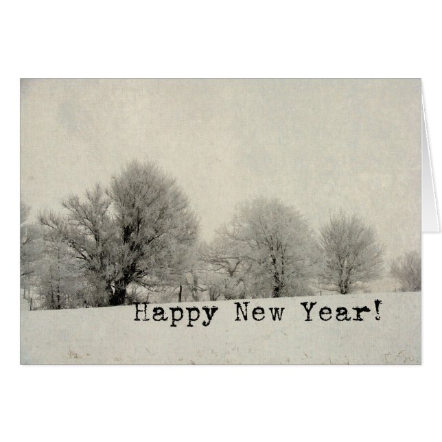 Frosty Morning Scene, Happy New Year (Voorkant Horizontaal)