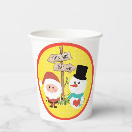Frosty of Santa? Welke kant op met Kerstmis? Cup Papieren Bekers