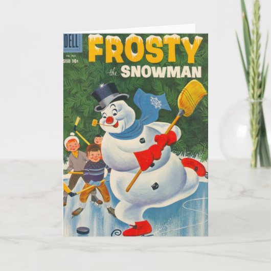 Frosty op Schaatsen Feestdagen Kaart (Voorkant)