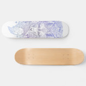 Frosty pastel purple fox in folio skate deck (Horizontaal)