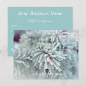 Frosty Pine Bough Holiday Cadeft Certificate Briefkaart (Voorkant / Achterkant)