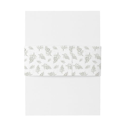 Frosty Pine Forest Green Wedding Uitnodigingen Wikkel (Achterkant Voorbeeld)