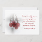 Frosty Red Berries Business Christmas Carte (Devant)