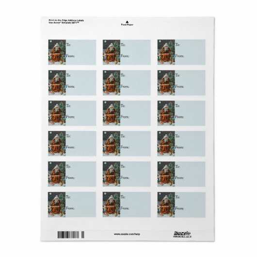 Frosty Santa  Gift Label (Full Sheet)