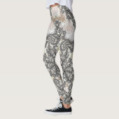 Frosty Silver Ice Crystals Bevroren look Fractal A Leggings (Links)