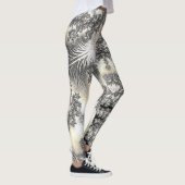 Frosty Silver Ice Crystals Bevroren look Fractal A Leggings (Rechts)