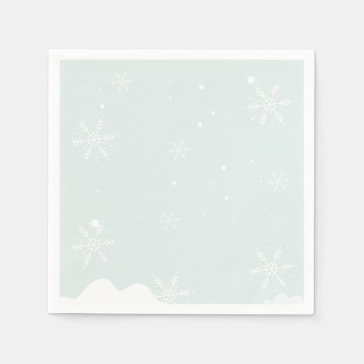 Frosty Sneeuwvlokken Verjaardagsfeestje Servet (Voorkant)