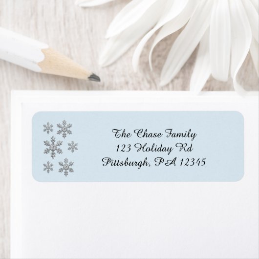 Frosty Snowflake return address label (Insitu)