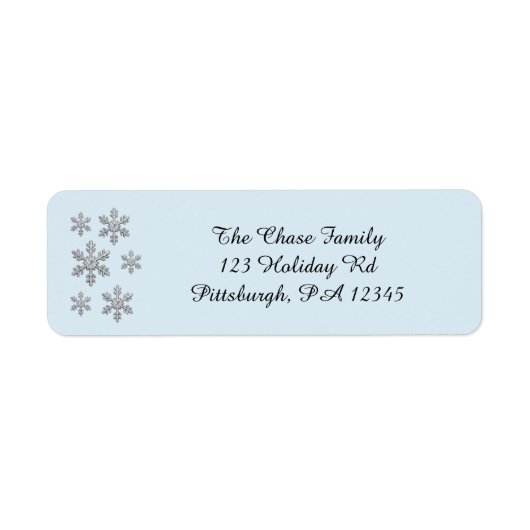 Frosty Snowflake return address label (Voorkant)