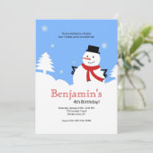 Frosty Snowman Anniversaire Invitations (Debout devant)