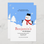 Frosty Snowman Anniversaire Invitations (Devant / Derrière)