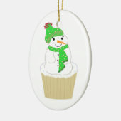 Frosty Snowman Cupcake Keramisch Ornament (Links)