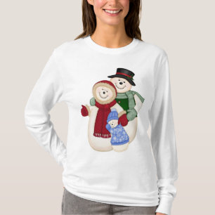 Frosty Snowman Familie - Blauw T-shirt