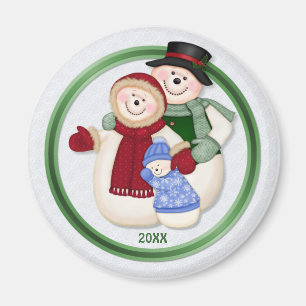 Frosty Snowman Family - Blue Magneet