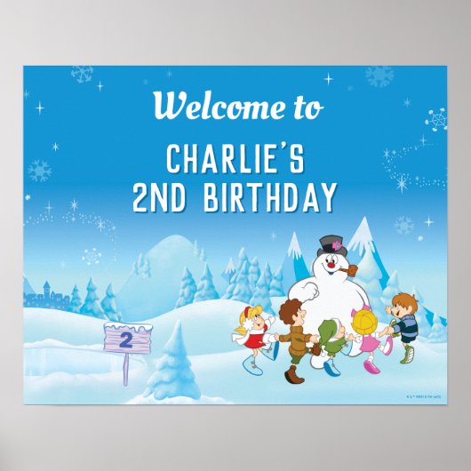 Frosty Snowman™ hiver Affiche de bienvenue d'anniv (Devant)