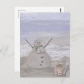 Frosty Snowman in het strand Briefkaart (Voorkant / Achterkant)