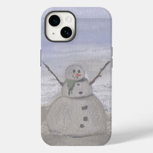 Frosty Snowman in het strand Case-Mate iPhone 14 Hoesje