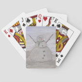 Frosty Snowman in het strand Pokerkaarten (Achterkant)