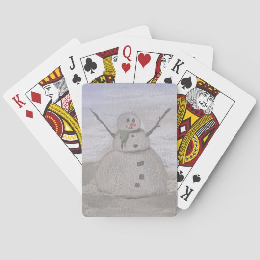Frosty Snowman in het strand Pokerkaarten (Achterkant)