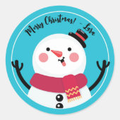 Frosty Snowman mignon Stickers Noël (Devant)
