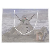 Frosty Snowman op de band Grote Gift Bag Groot Cadeauzakje (Voorkant)