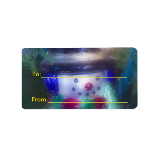 Frosty Snowman Ornament Gift Labels (Voorkant)