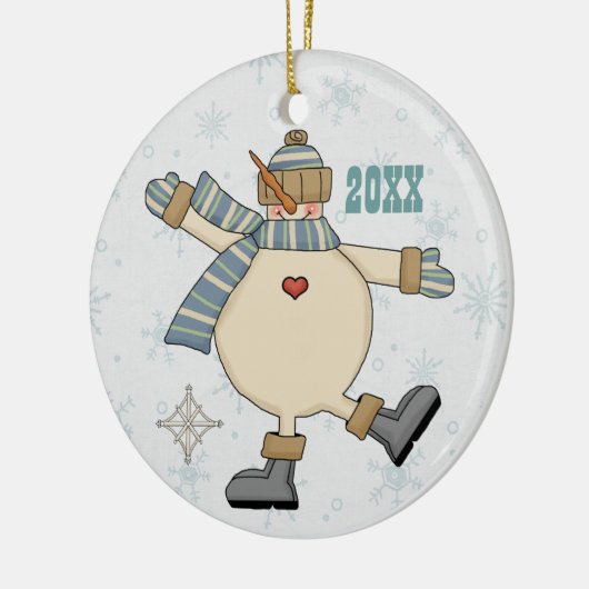Frosty Snowman Plays in Snow Keepomwille Ornament (Links)