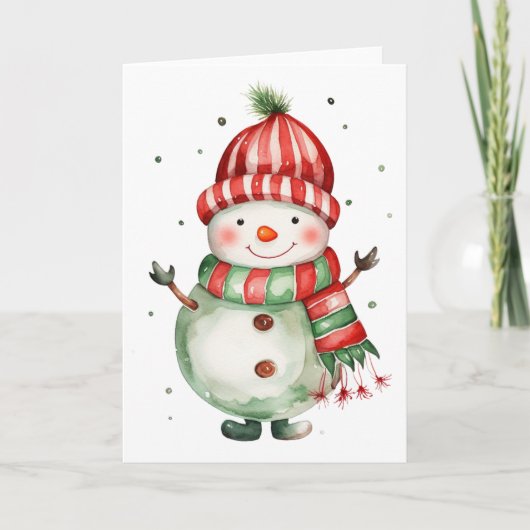Frosty Snowman Winter Blank Kaart (Voorkant)