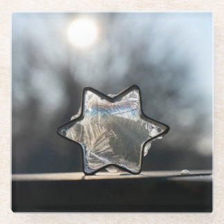 „Frosty Star“ Gefrorener Stern Glazen Onderzetter