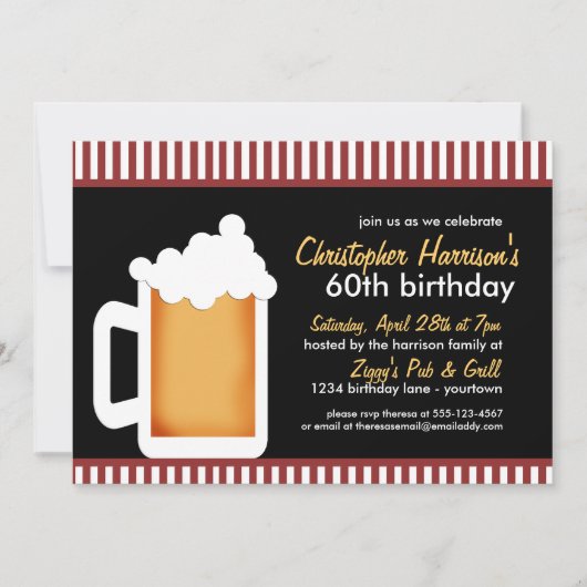 Frosty Stein 60th Birthday Invitations Kaart (Voorkant)