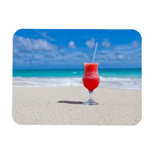 Frosty Strawberry-Drink op het strand Magneet (Horizontaal)
