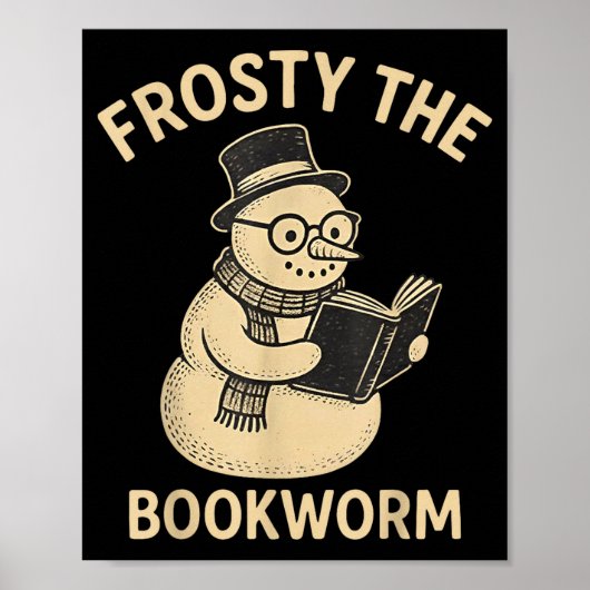 Frosty The Bookworm Snowman Reading Poster (Voorkant)