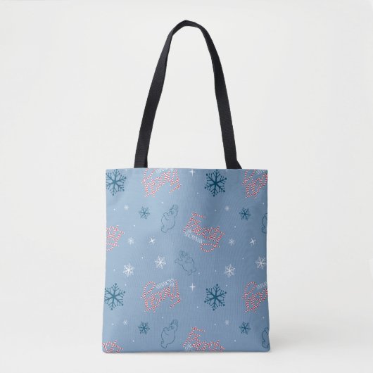 Frosty the Snowman Blue Snowflake Pattern Draagtas (Voorkant)