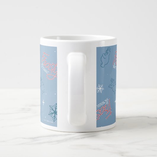 Frosty the Snowman Blue Snowflake Pattern Extra Grote Beker (Achterkant)