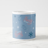 Frosty the Snowman Blue Snowflake Pattern Extra Grote Beker (Voorkant)