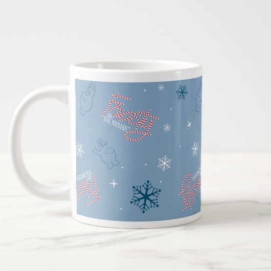 Frosty the Snowman Blue Snowflake Pattern Extra Grote Beker (Links)